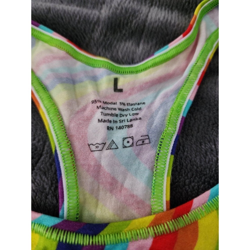 Woxer Boss Women Size‎ Large Multi-Colored Slim Racerback Bralette Scoop Neck - Picture 3 of 5